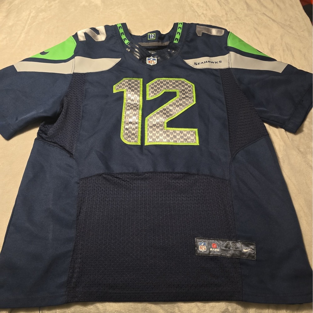 Seattle Seahawks #12 - 12th Man Nike On Field NFL Football Jersey Size 48 *Read*